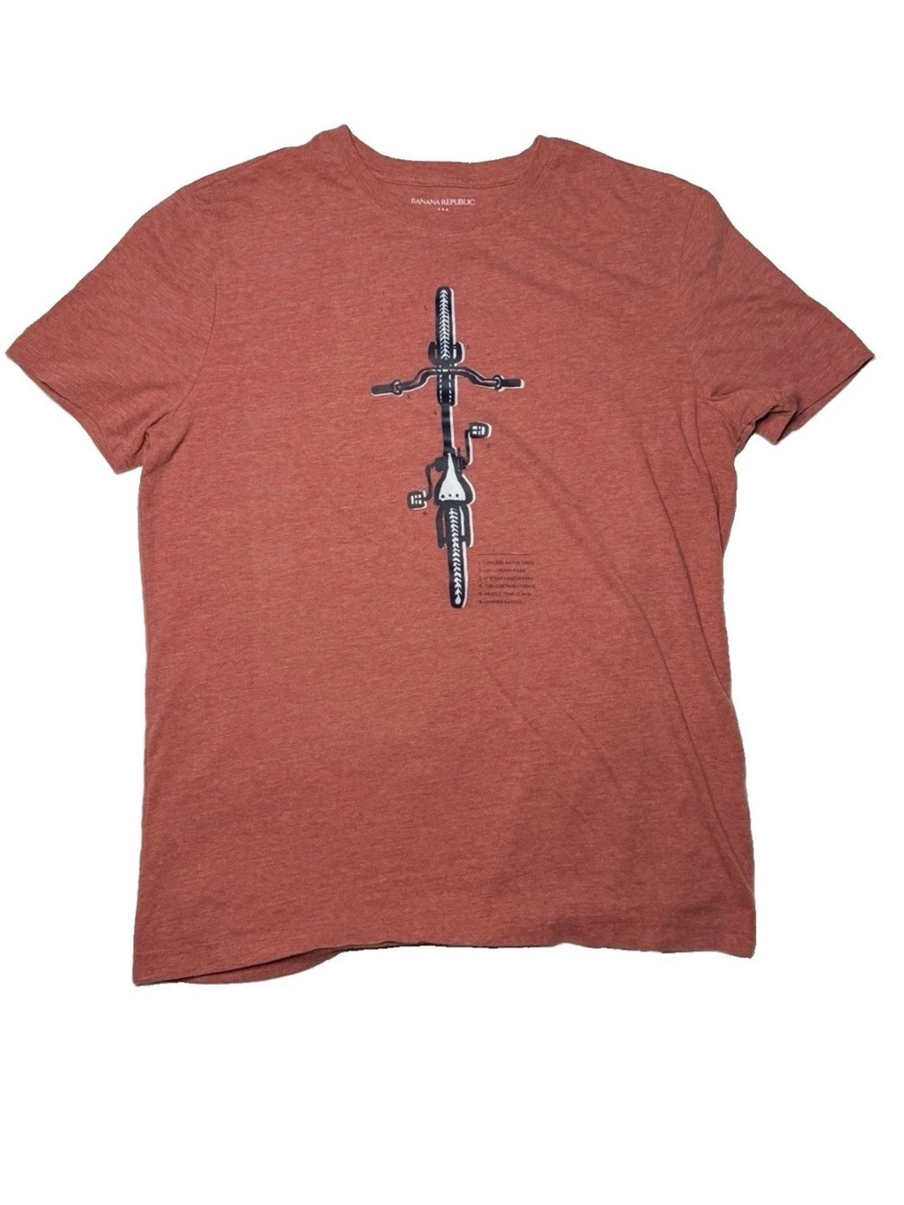 Banana Republic Men's Rust Short-Sleeve Bicycle Graphic Tee